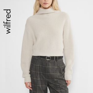 Aritzia Wilfred Montpellier Merino Wool Waist Cream Turtleneck *READ DESCRIPTION